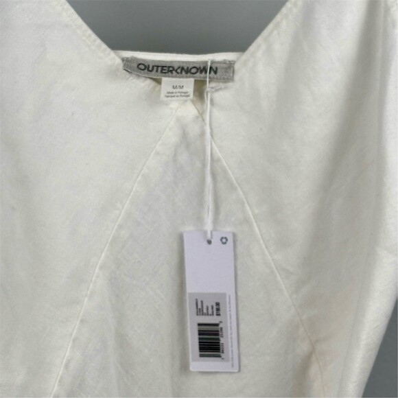 Outerknown Solstice Slip Dress Womens Size M White V-Neck Midi - Picture 4 of 8